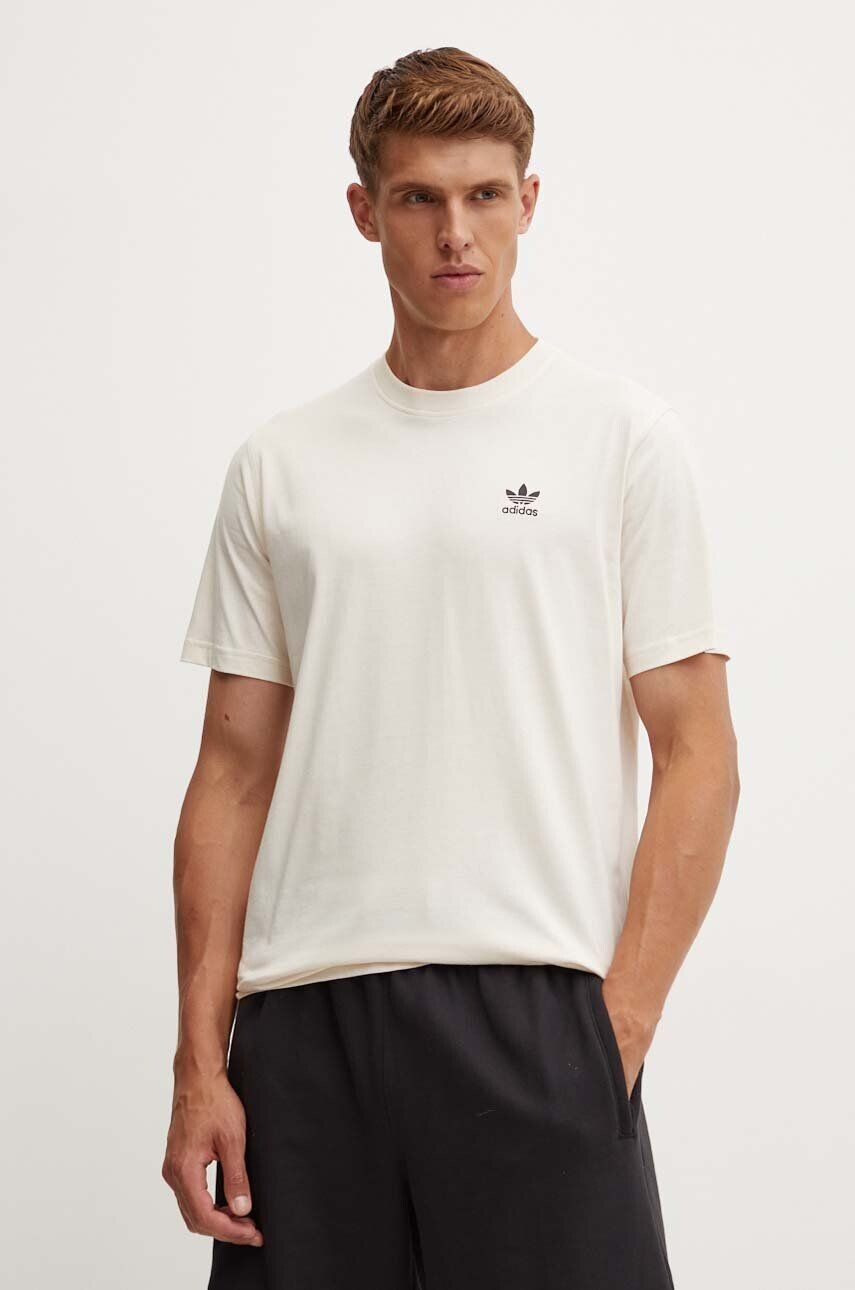 

Хлопковая футболка adidas Originals, бежевый