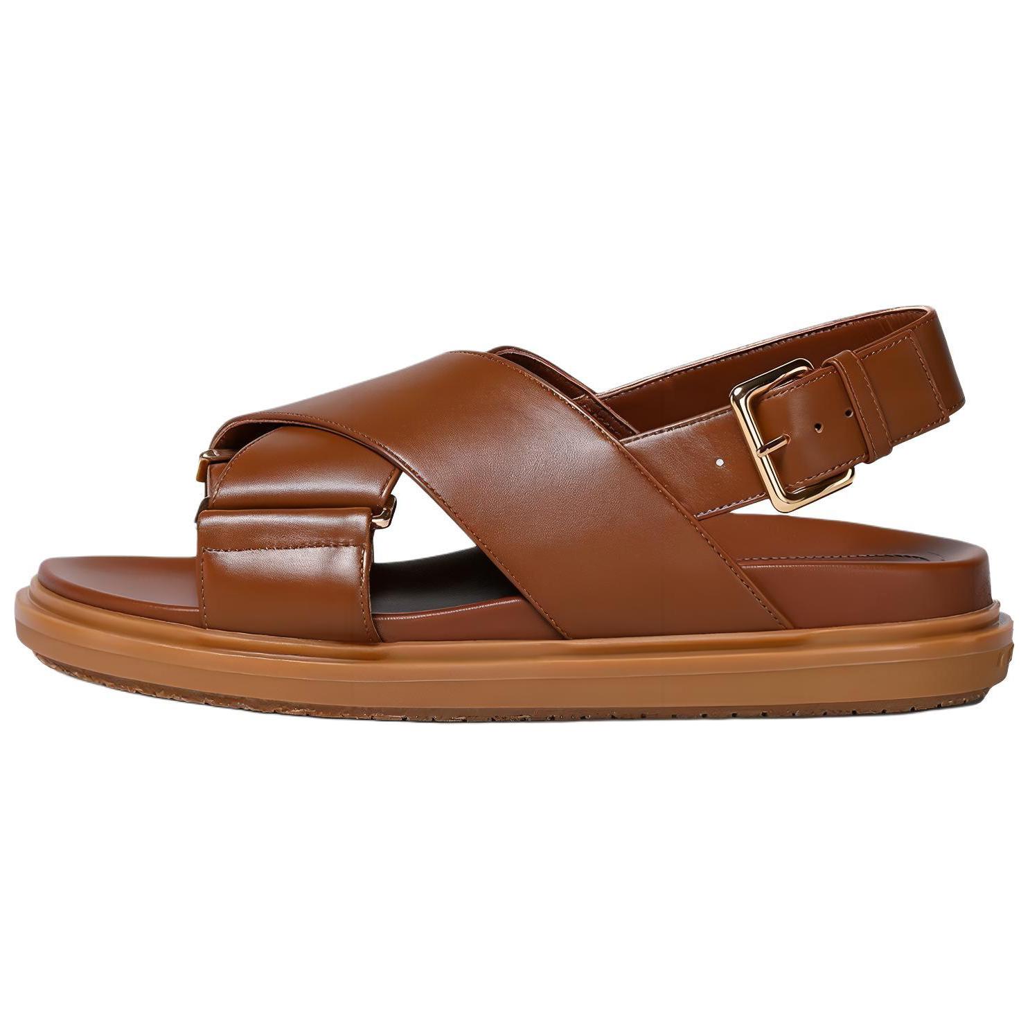 Логотип с тиснением на босоножках с пряжкой Women's MARNI, Original Shoe Box Included