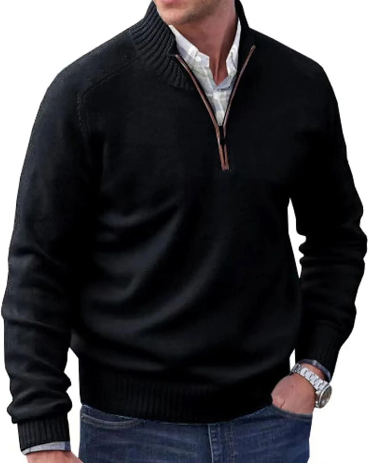 

Мужской шерстяной свитер теплый и мягкий Dressnu