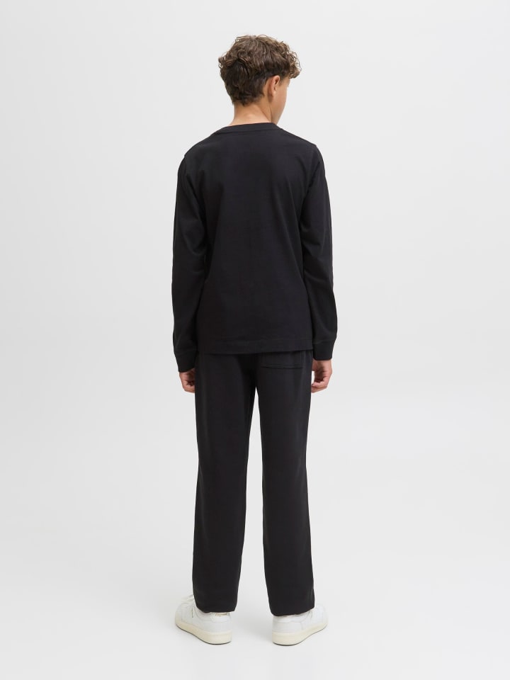 JACK & JONES Junior Черная футболка с длинными рукавами — фото 3