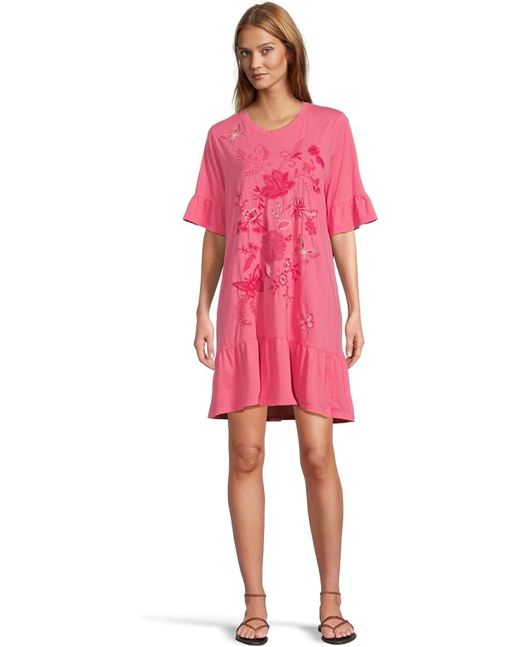 

Платье Johnny Was Ruffle Sleeve Knit Dress - Diina, цвет Fandango Pink