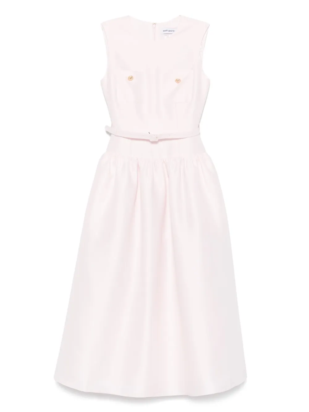 

Платье миди из тафты Self-Portrait, розовый