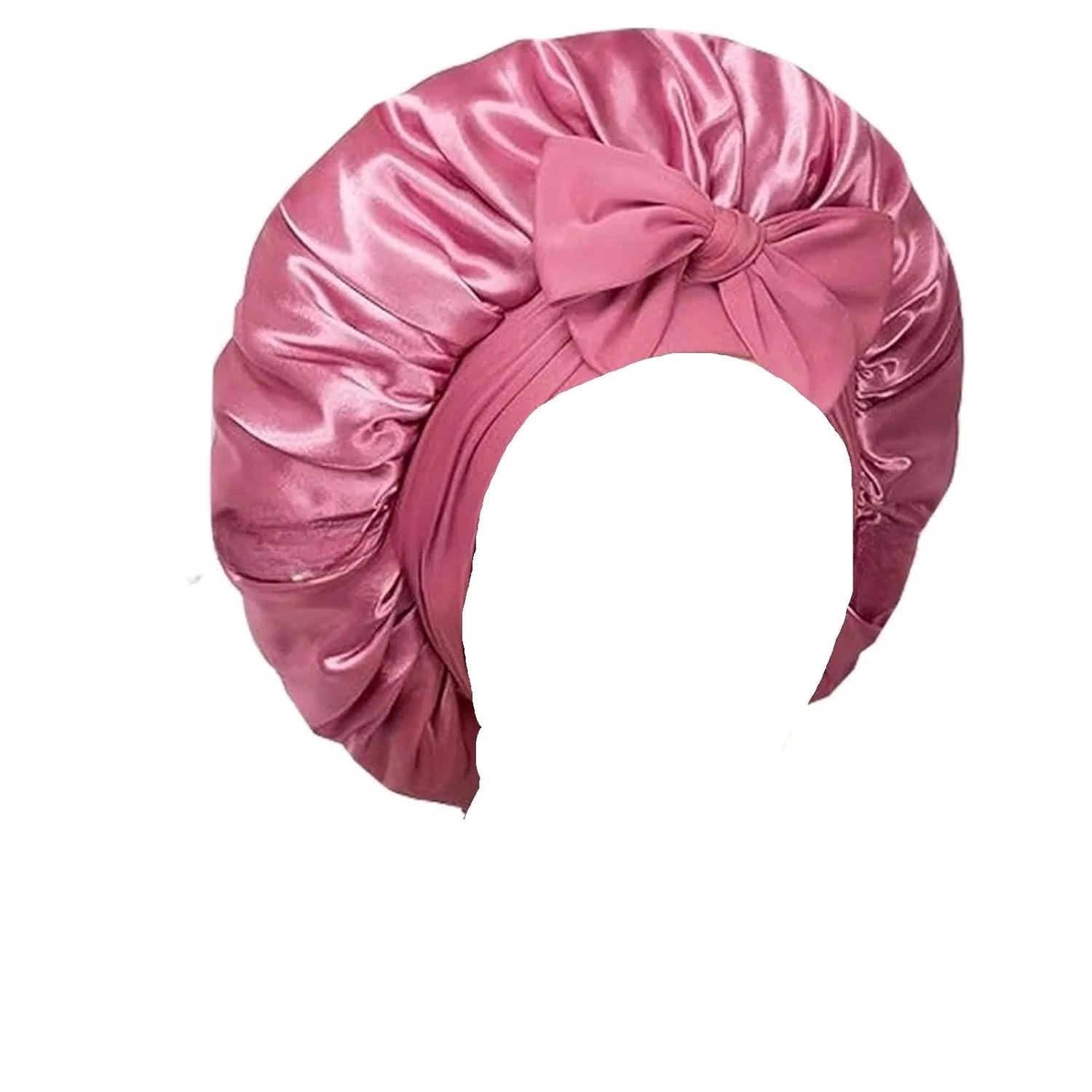 Атласная шапочка для сна с регулируемой завязкой Fjoadnvm, Dark Pink