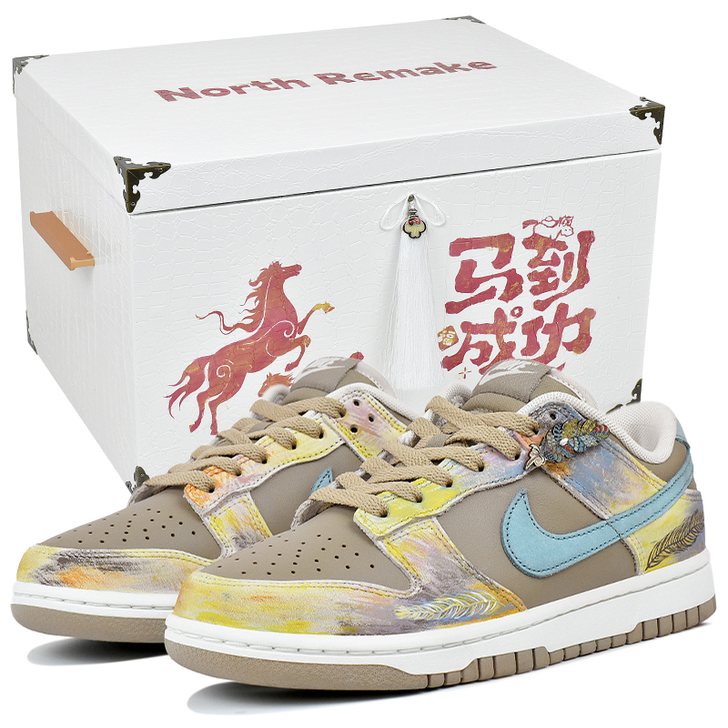 

Кроссовки для скейтбординга Dunk Slip Resistant Abrasion Resistant низкие унисекс Nike, sunсветло-coastal-gift box 4