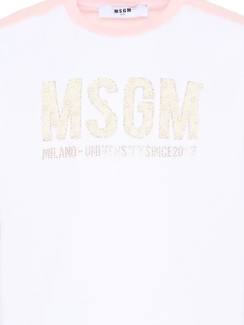 Футболка с нашивкой-логотипом и короткими рукавами MSGM Kids, белый — фото 3