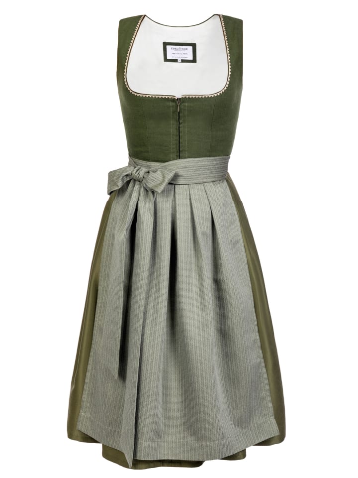 

Edelnice Миди-дирндль Anni Linen зеленого цвета