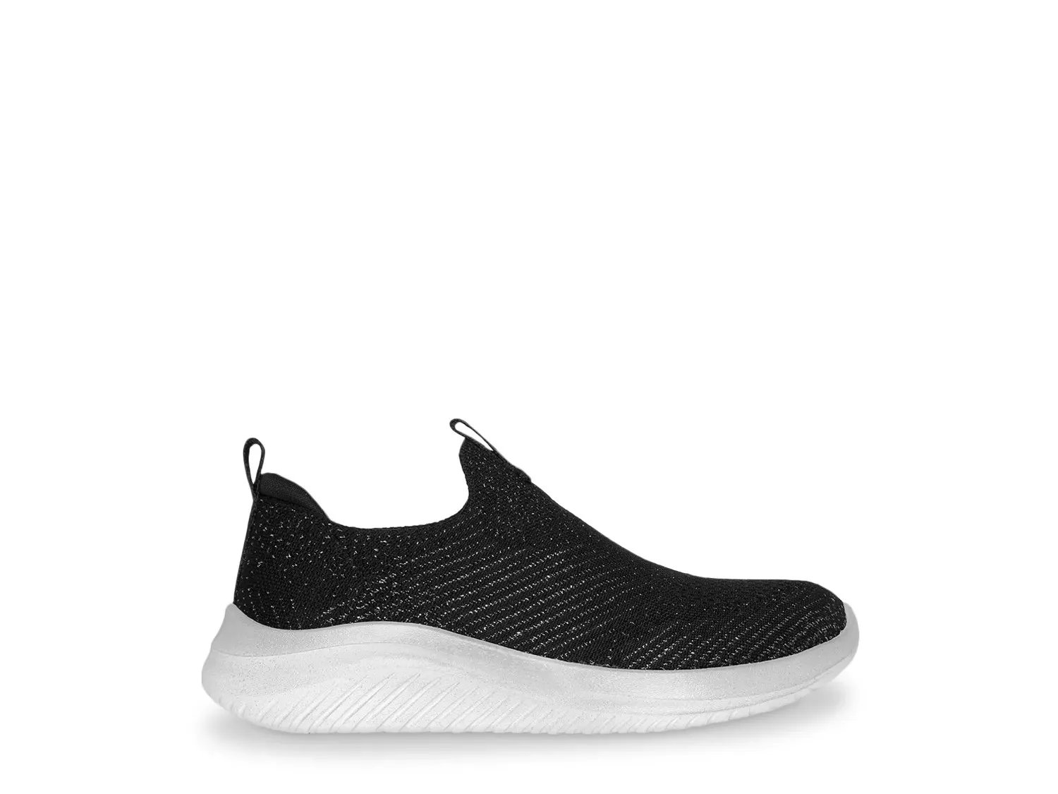 Кроссовки Skechers Ultra Flex 3.0 Shimmer Stroll Slip-On — детские, черные с мерцанием — фото 3