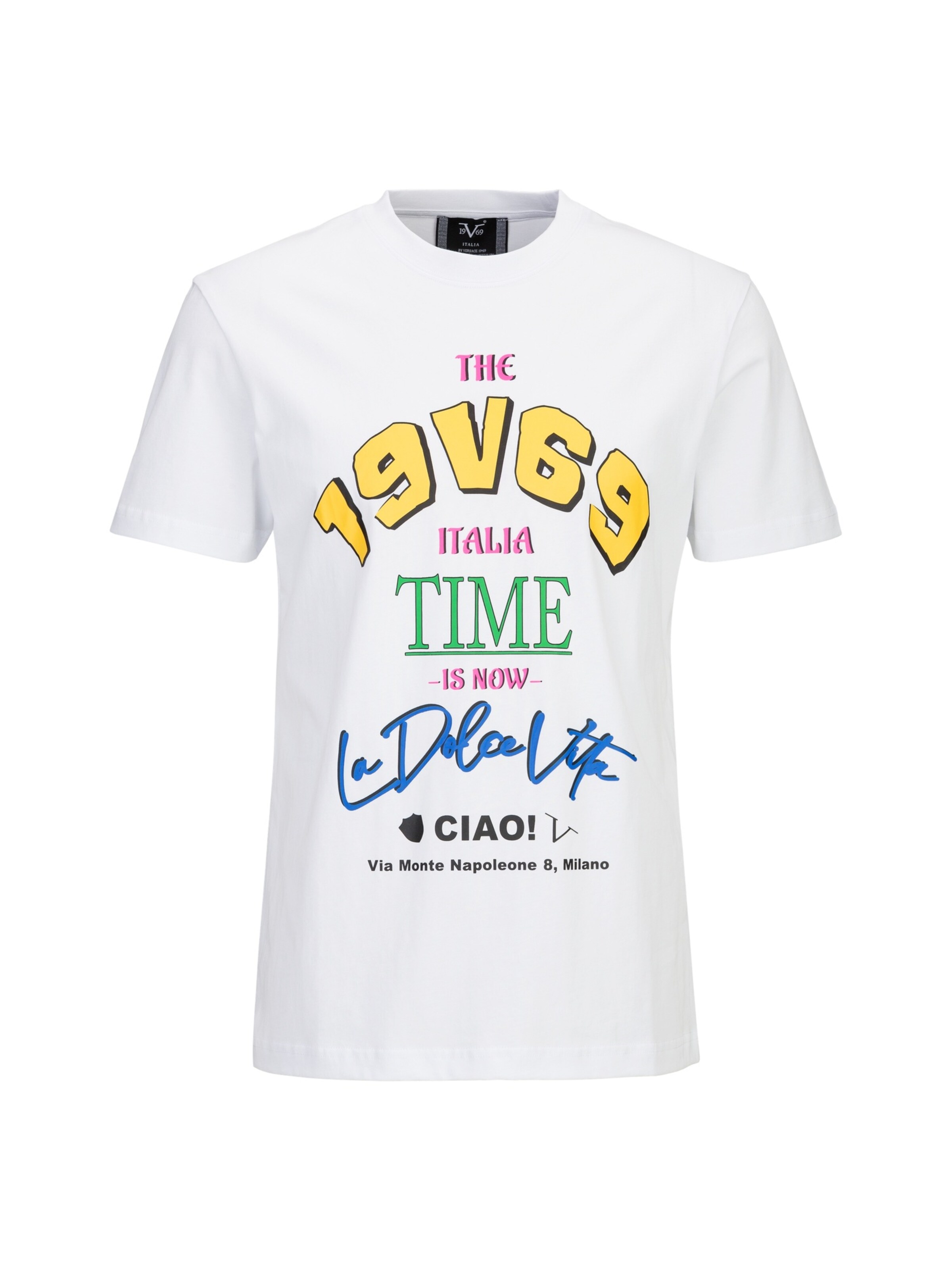 

19V69 ITALIA Футболка 'Rafael Ciao' в белом цвете