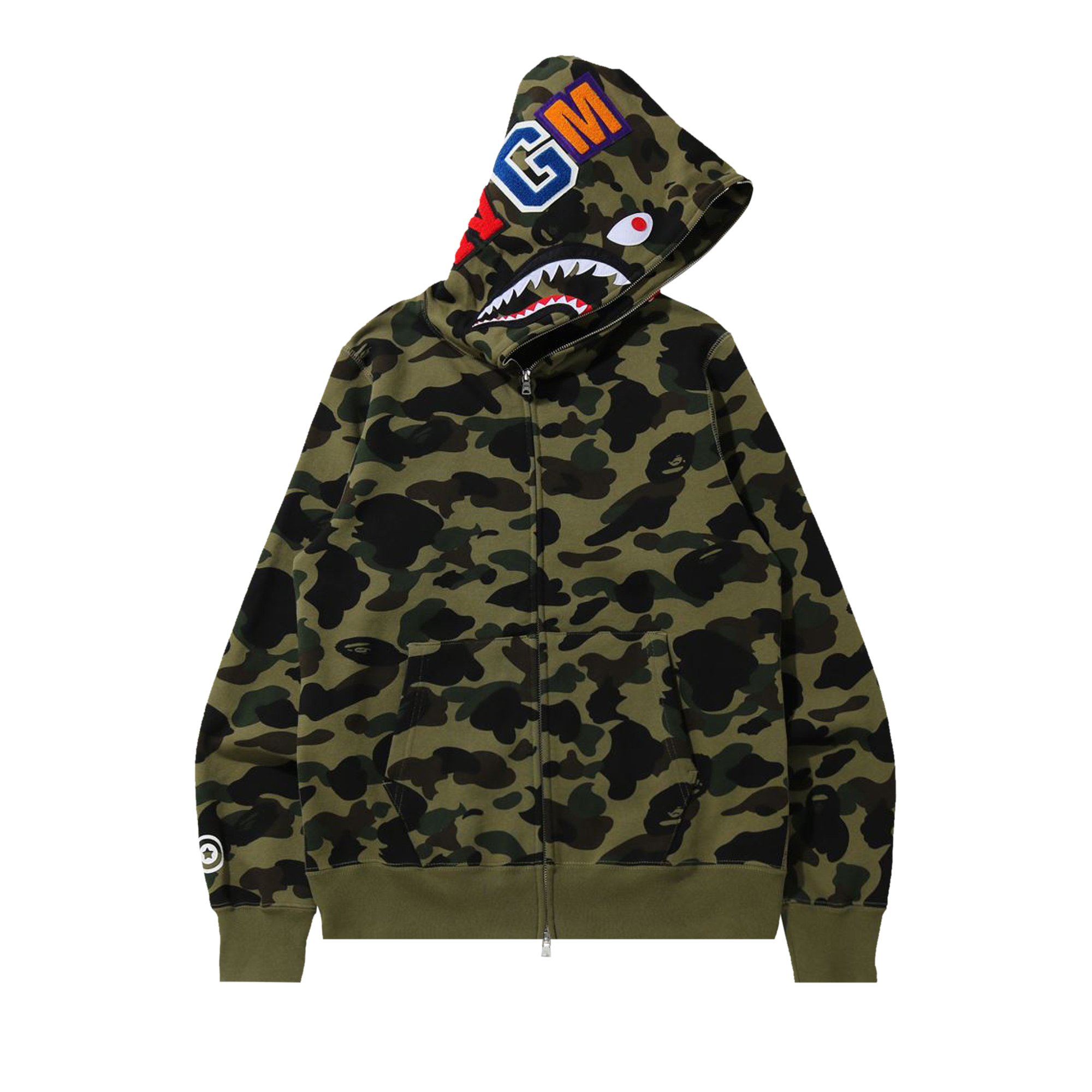 

BAPE 1st Camo Shark Толстовка на молнии на всю длину, цвет Зеленый