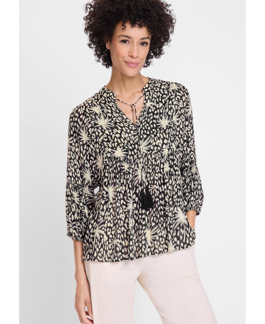 

Женская туника-блузка с принтом Тропический микс Olsen, Black