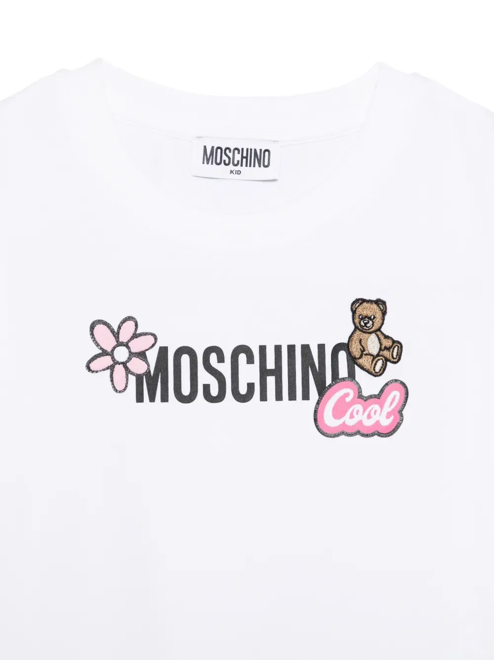 Футболка с оборками и логотипом Moschino Kids, белый — фото 3