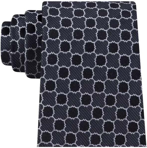

Мужской узкий шелковый галстук Calvin Klein с медальоном Quatrefoil, Black