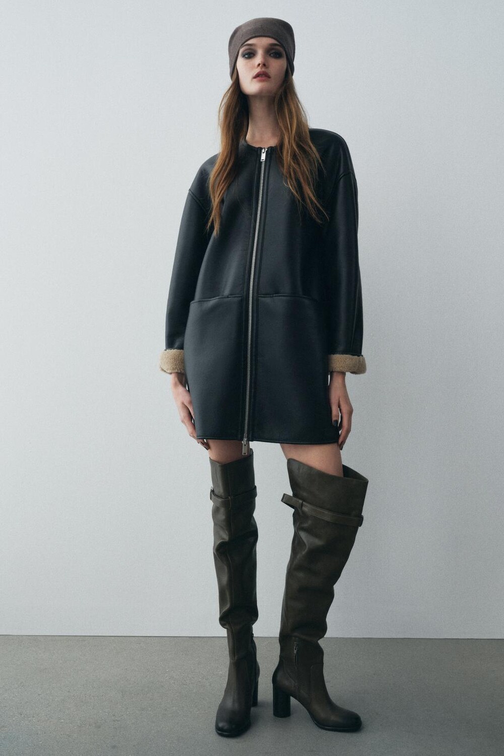 

Двухстороннее пальто ZARA, черный