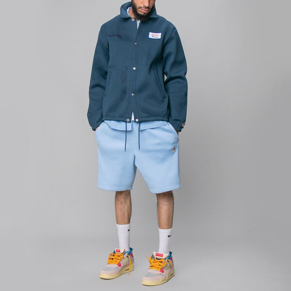 Куртка Air Jordan x Union LA Crossover Embroidered Logo lapel Coach Jacket Asia Edition Navy Blue, синий — фото 3