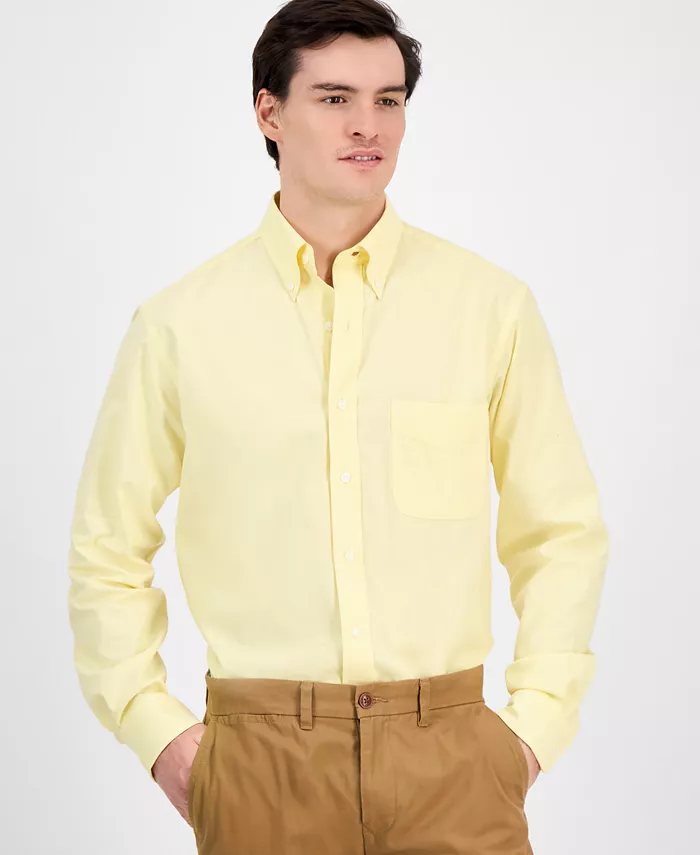 

Мужская классическая рубашка Pinpoint Dress Shirt Club Room, желтый