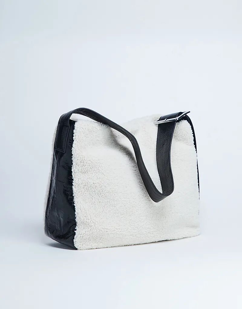 

Сумка-шоппер Tish Shealing с контрастным ремешком кремового и черного цветов