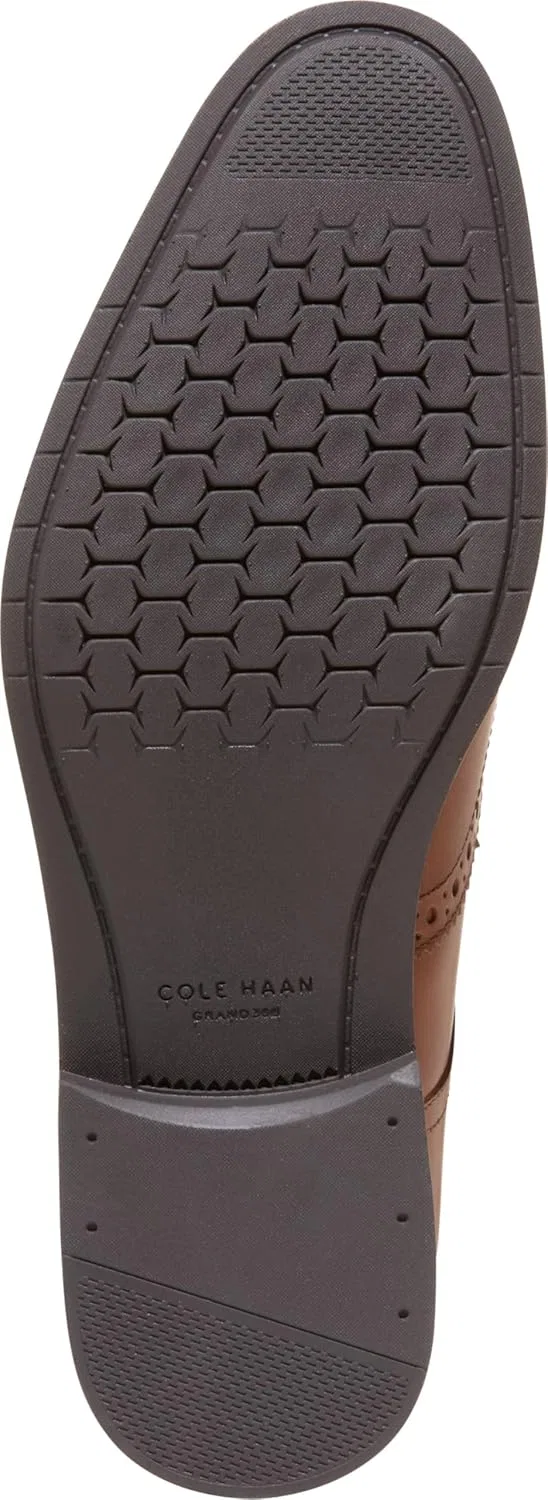 Мужские оксфорды Cole Haan Harmon Grand Wingtip, British Tan Dark Brown Water Proof — фото 4