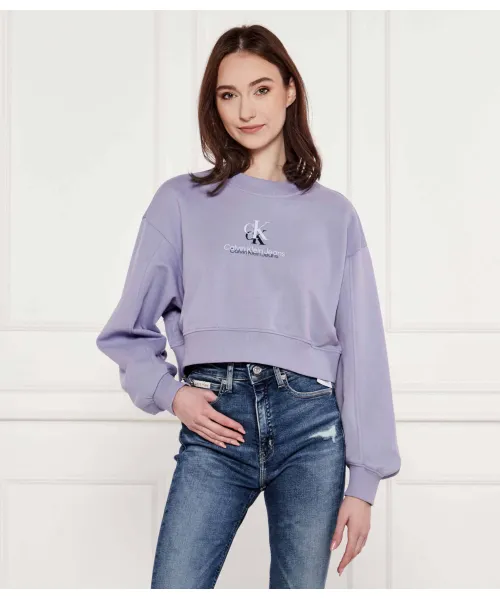 

Толстовка Cropped fit Calvin Klein Jeans, фиолетовый