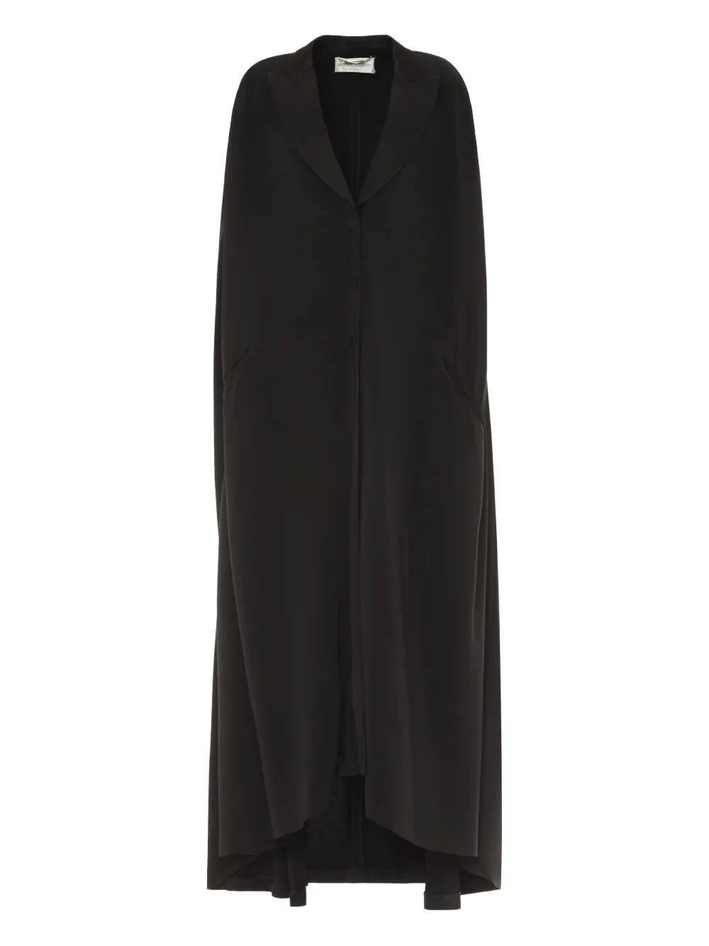 

Кейп с лацканами Alberta Ferretti, черный