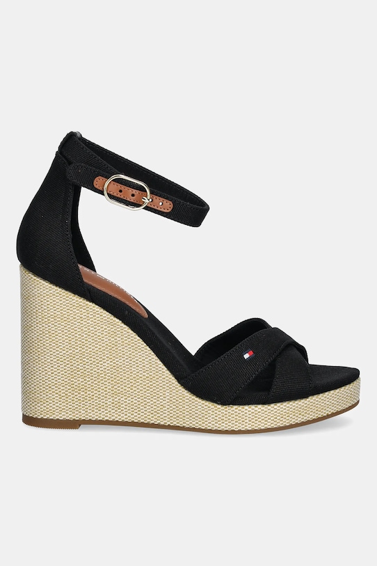 Сандалии Flag High Wedge Espadrille с перекрещивающимися ремешками Tommy Hilfiger, черный — фото 2