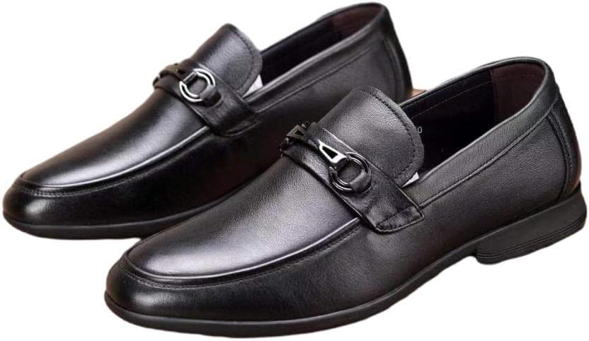 

Мужские слипоны из натуральной коровьей кожи с металлической пряжкой, классические, легкие и дышащие, повседневные лоферы Mengchengying, черный