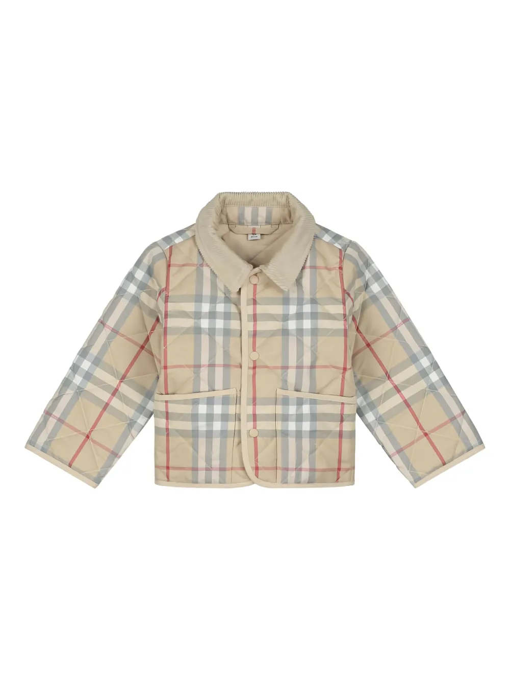 

Клетчатая стеганая куртка BURBERRY KIDS, нейтральный
