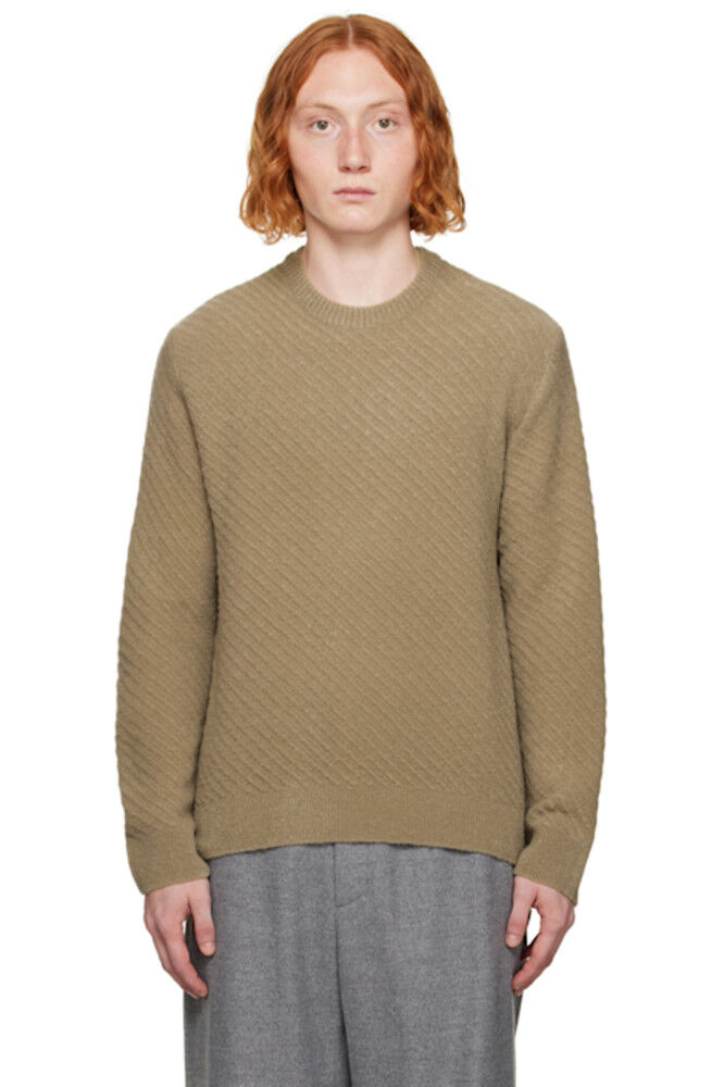 

Полосатый свитер цвета хаки Solid Homme