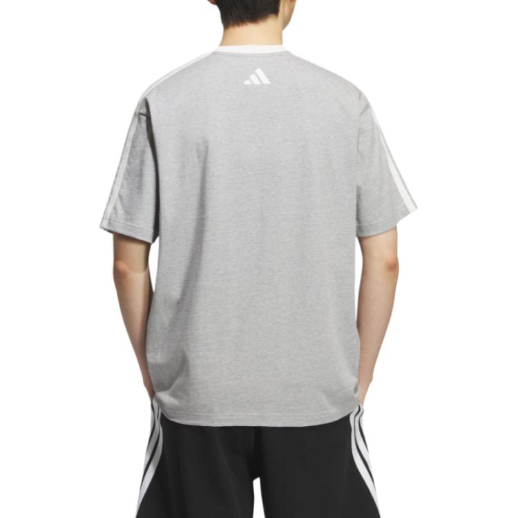 Футболка SS25 Loose Fit Adidas, серый/белый — фото 3