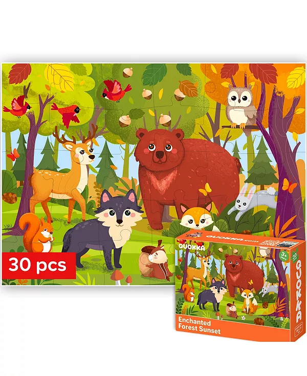 Пазлы из 30 деталей для детей 3-5 лет - развивающие игрушки Quokka, forest animals