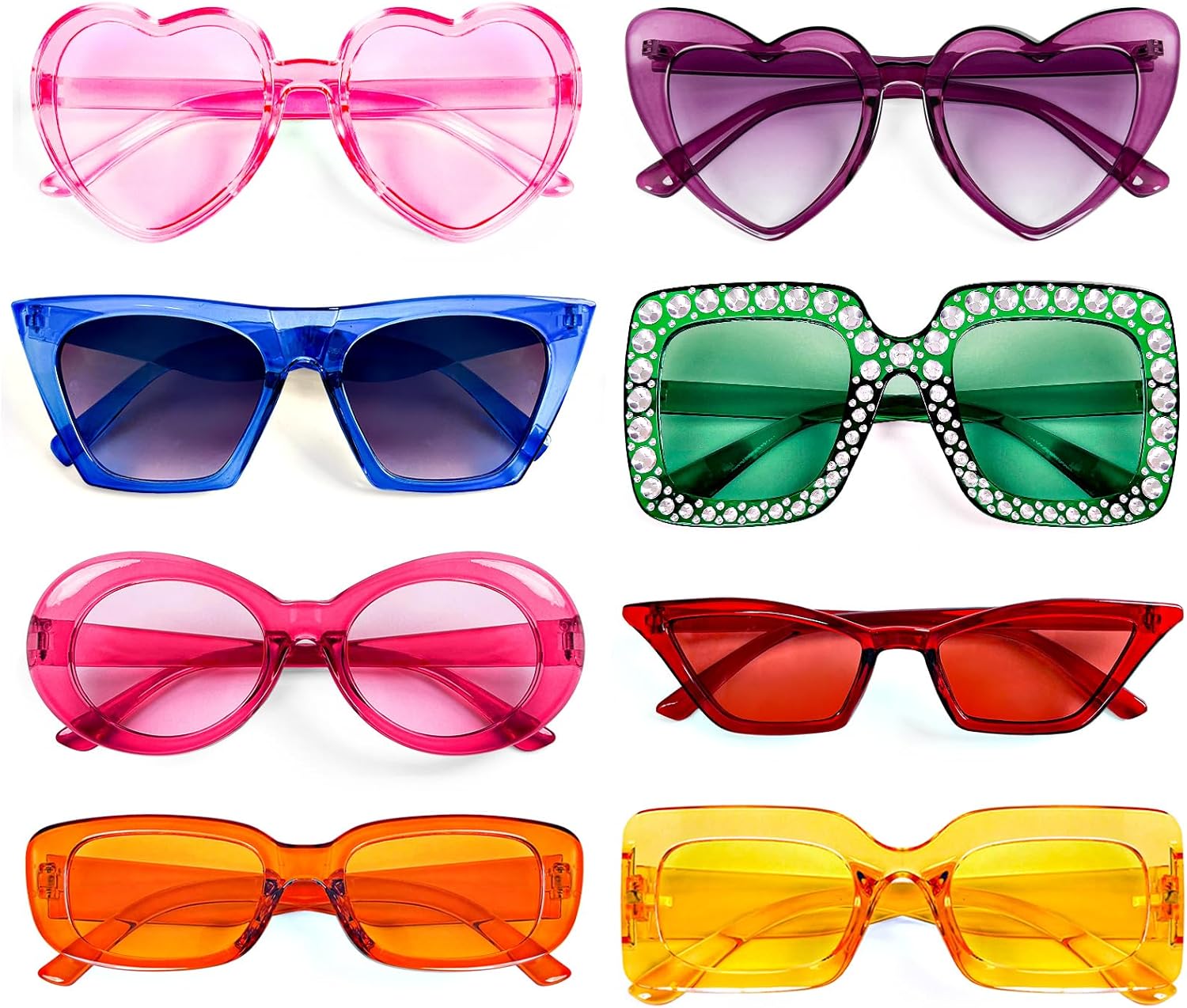 

Набор из 8 солнцезащитных очков Pibupibu разных стилей для женщин и мужчин, идеально подходящих для вечеринок, костюмированных вечеринок и в качестве аксессуаров, Assorted Color