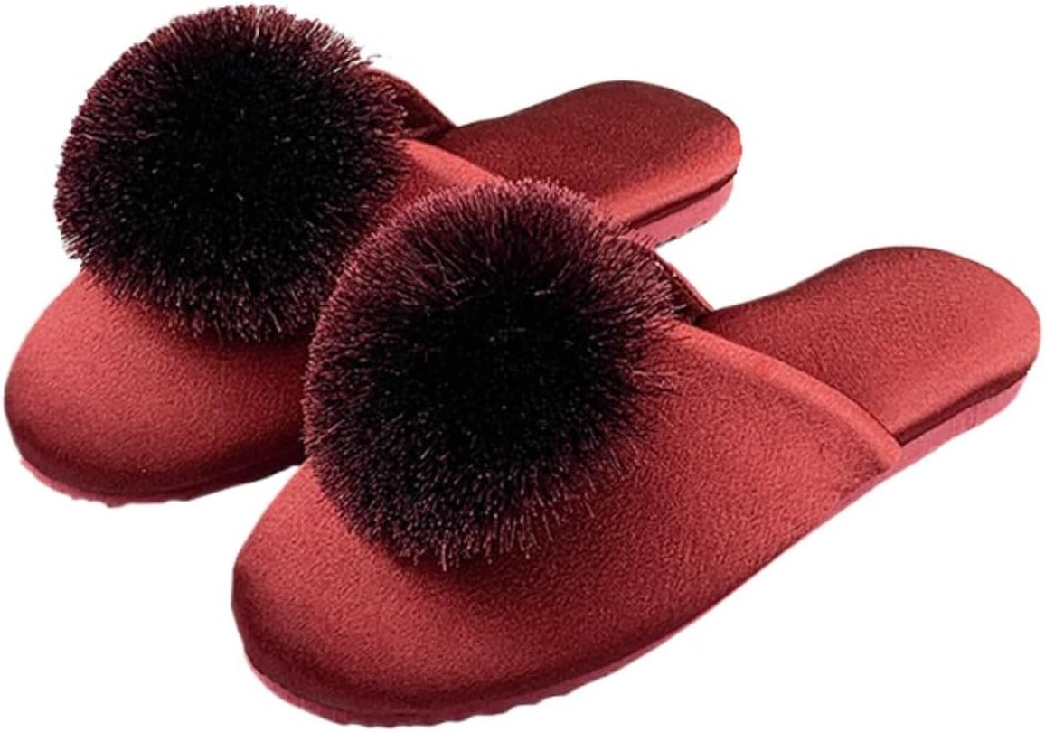 

Домашние тапочки для пары с закрытым носком, мягкой тканью и удобной подошвой из EVA для женщин и мужчин Azttoztto, красный