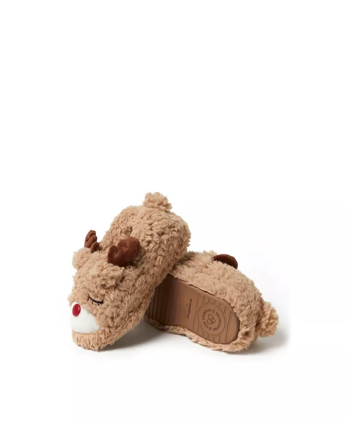 Тапочки с изображением животных Emery Critter с закрытой спинкой для девочек Dearfoams, коричневый — фото 4