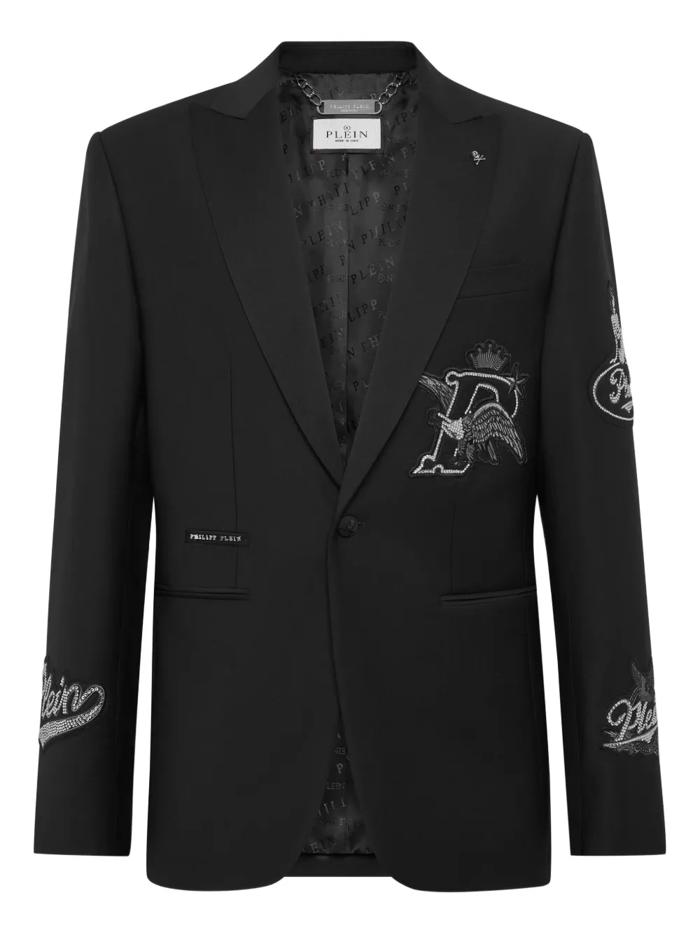 

Пиджак с вышивкой Philipp Plein, черный