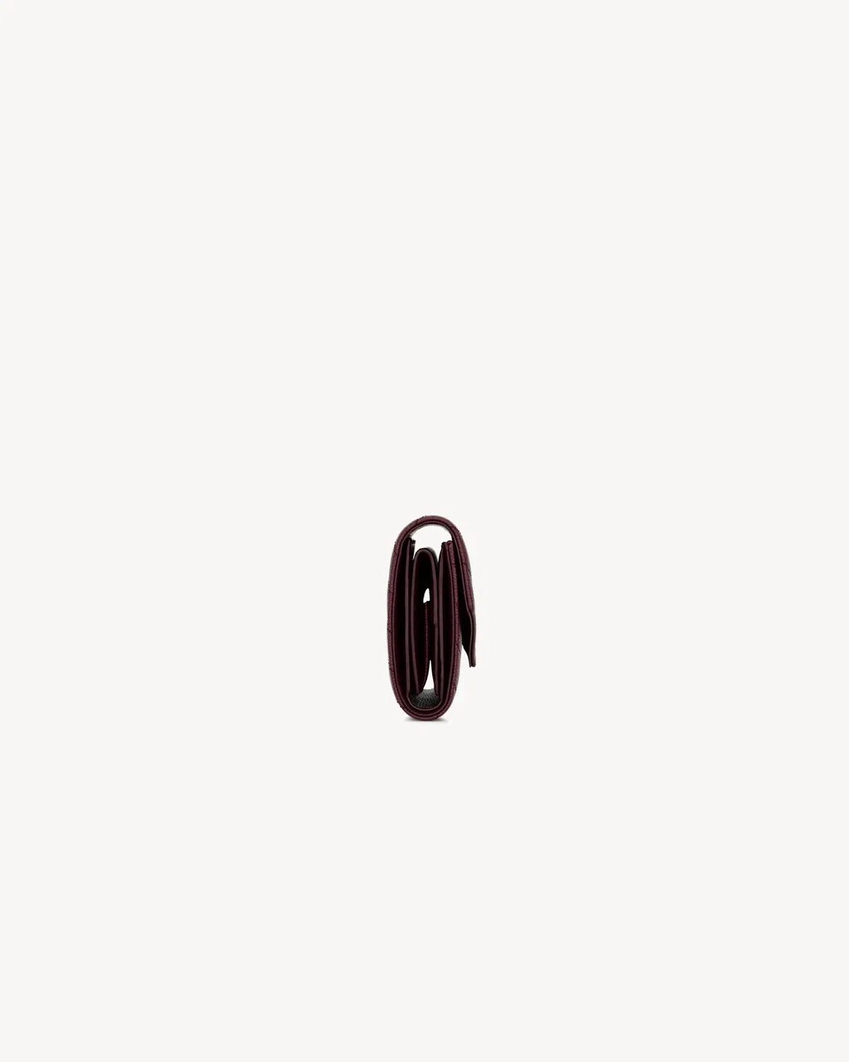 Мультисекционный кошелек CASSANDRE из кожи Grain de Poudre SAINT LAURENT, бордовый — фото 3
