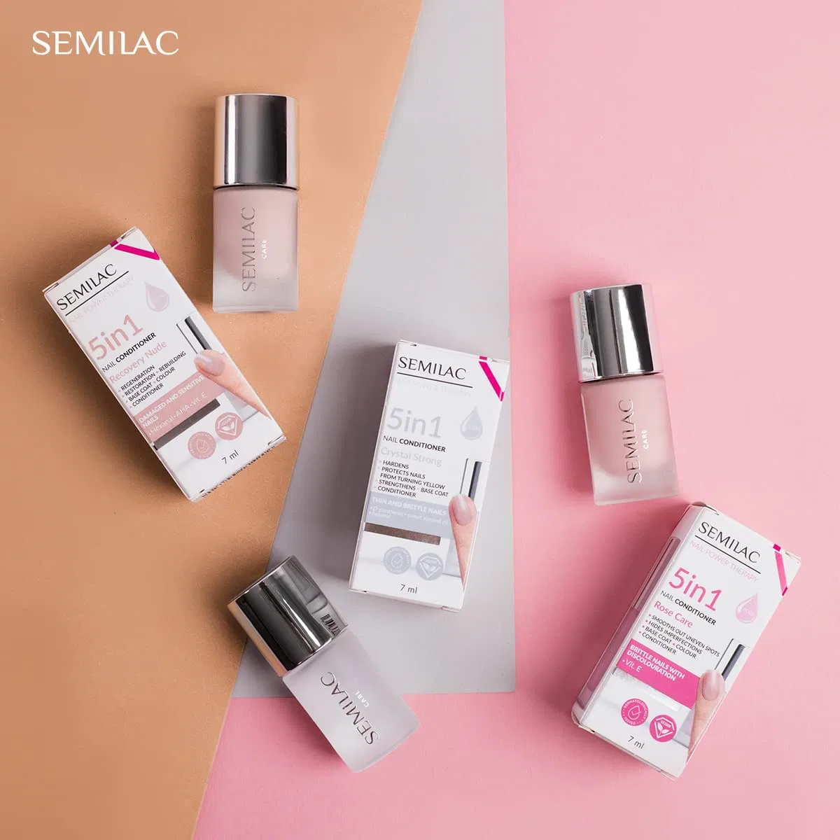 Кондиционер для ногтей Semilac 5-в-1 Rose Care 7 мл Semilac, Rose Care — фото 4