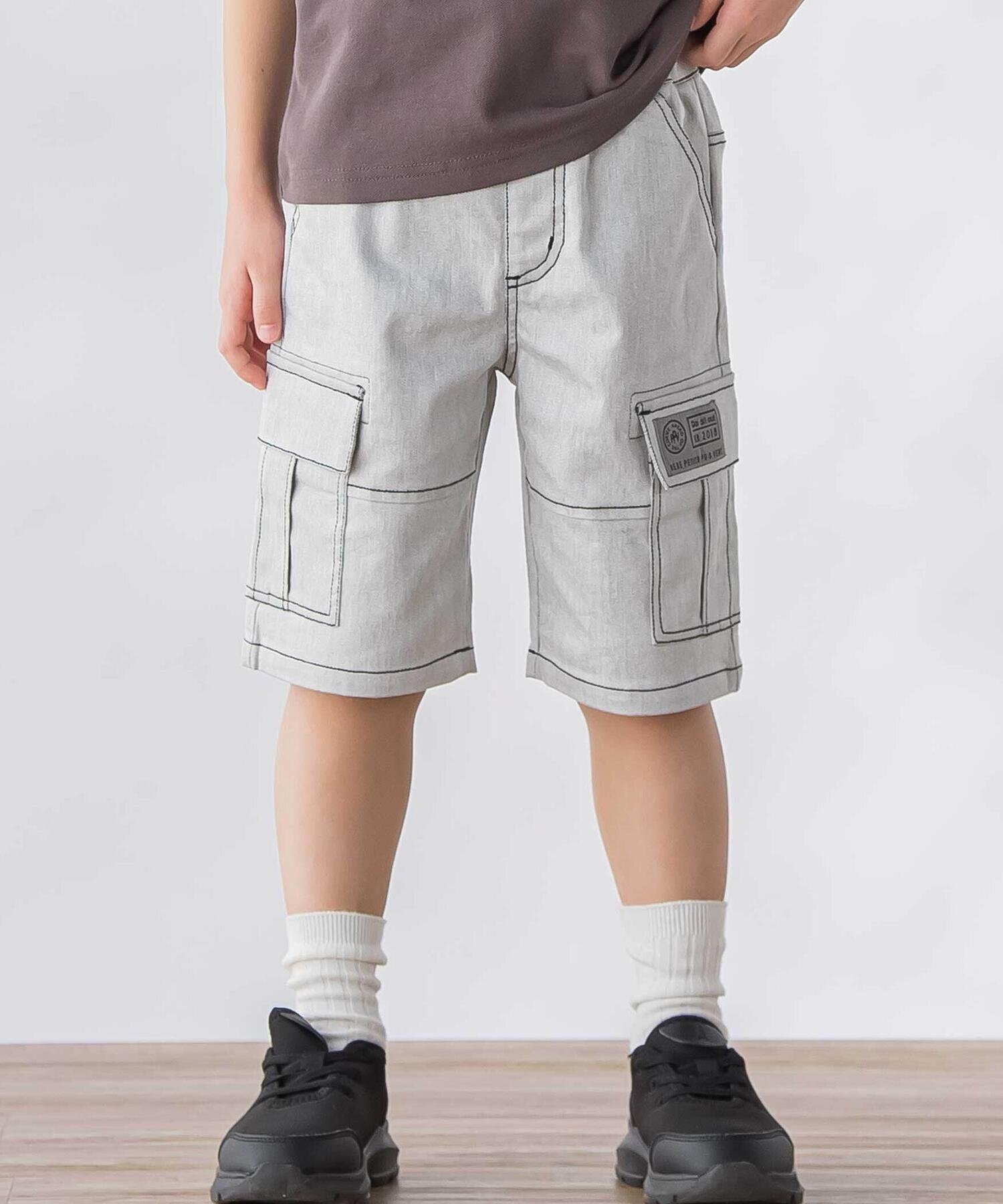 Шорты, скроенные и сшитые по типу джинсовой ткани (95–160 см) BeBe Petits Pois Vert, White
