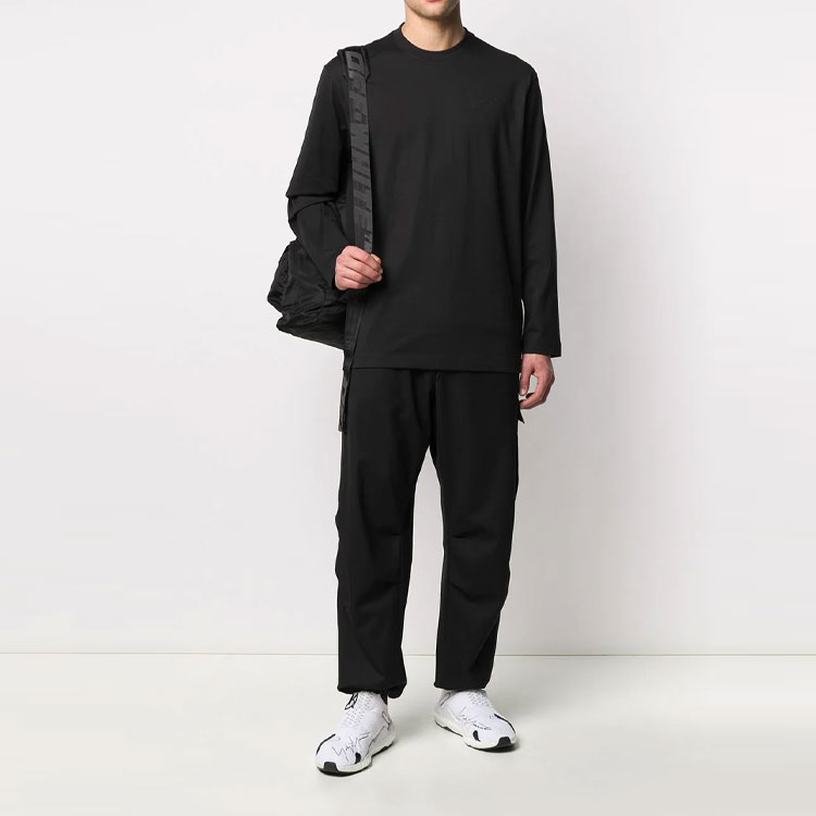 Adidas Y 3 футболка с длинным рукавом и классическим логотипом на груди Y-3, черный — фото 4