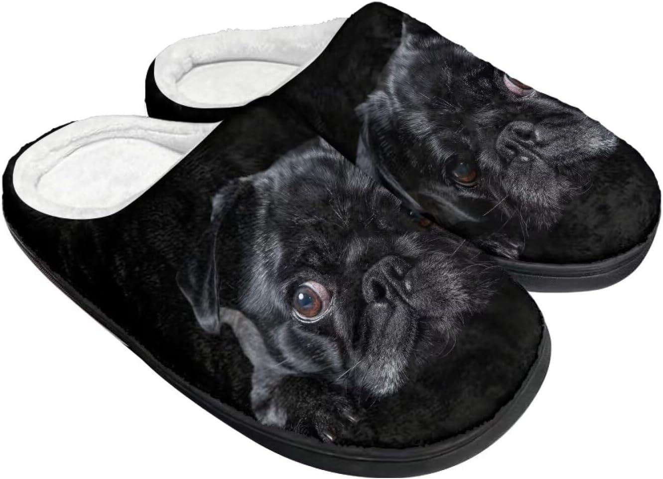 

Женские уютные пушистые тапочки унисекс с легким надеванием, повседневные домашние тапочки для спальни с противоскользящей подошвой для мужчин Tomeusey, черный