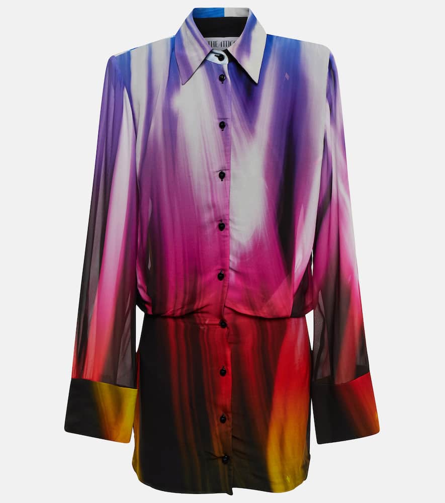 

Платье-мини из жоржета с принтом Margot The Attico, Multicolor V1