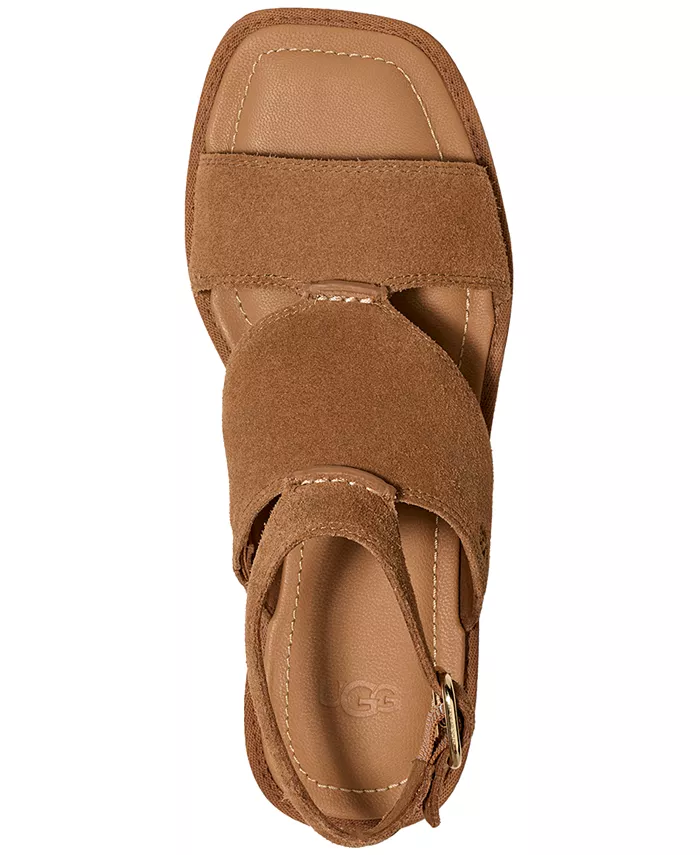 Женские сандалии Delray с ремешком на щиколотке UGG®, коричневый — фото 4