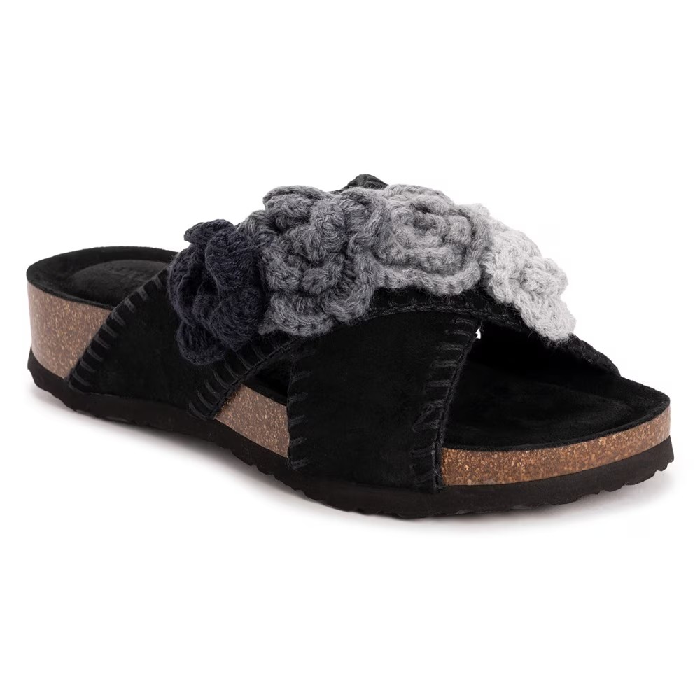 Сандалии Penelope с перекрещивающимися полосками на стельке Muk Luks, черный — фото 2