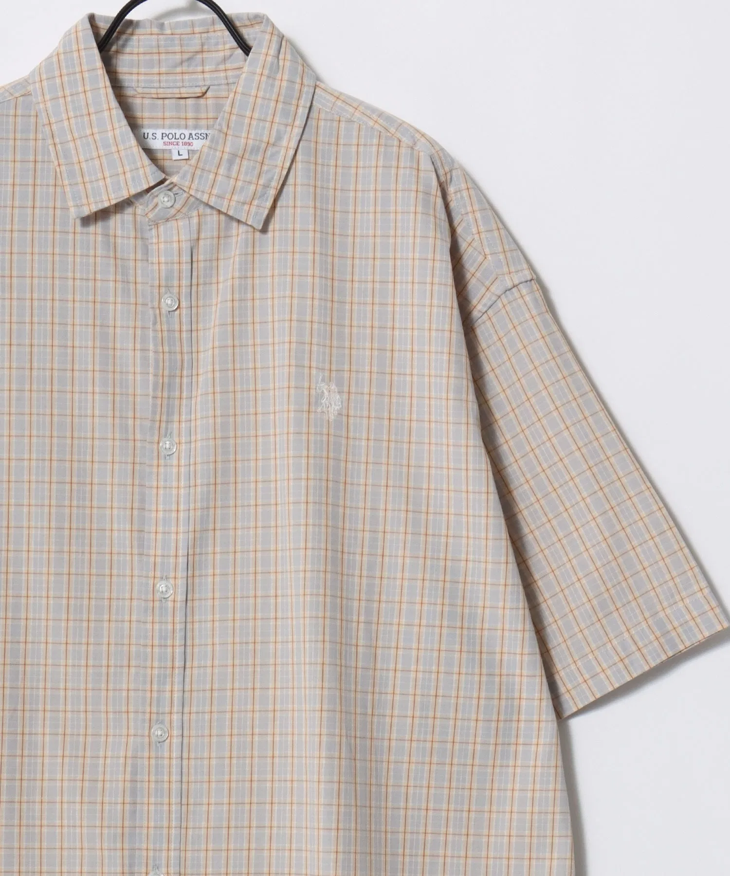 Унисекс рубашка U.S. POLO ASSN. Broad из хлопка с логотипом белая — фото 4