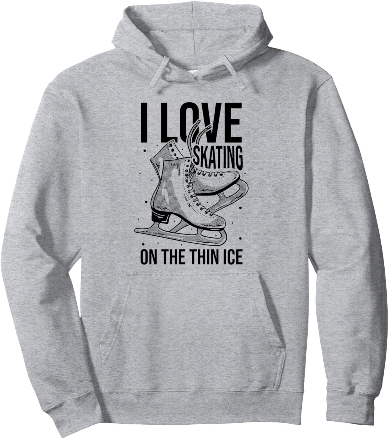 

Я люблю кататься на тонком льду. Худи для фигурного катания Ice Skating Gift Idea Ice Skater Figure Skating, серый