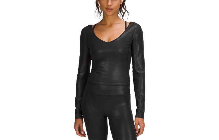 

Lululemon Футболка Align Collection Crop Top Women's Radiation Foil Printing Black