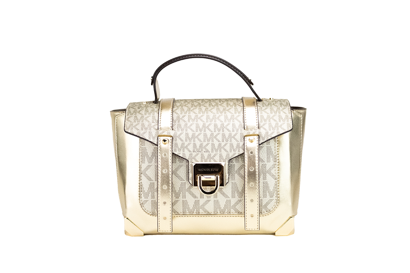 

Сумка-портфель Manhattan Medium Pale Gold Leather с верхней ручкой Michael Kors