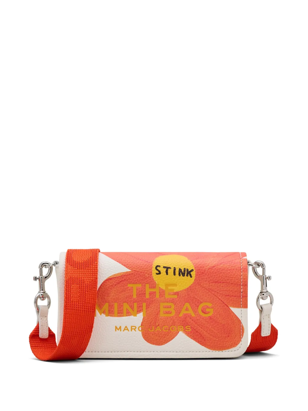 

Мини-сумка The Leather Mini Bag с принтом MARC JACOBS, белый