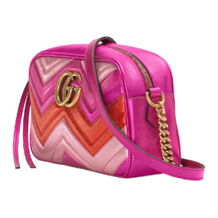 Сумка Gucci GG Marmont, стеганая кожаная, красная — фото 2