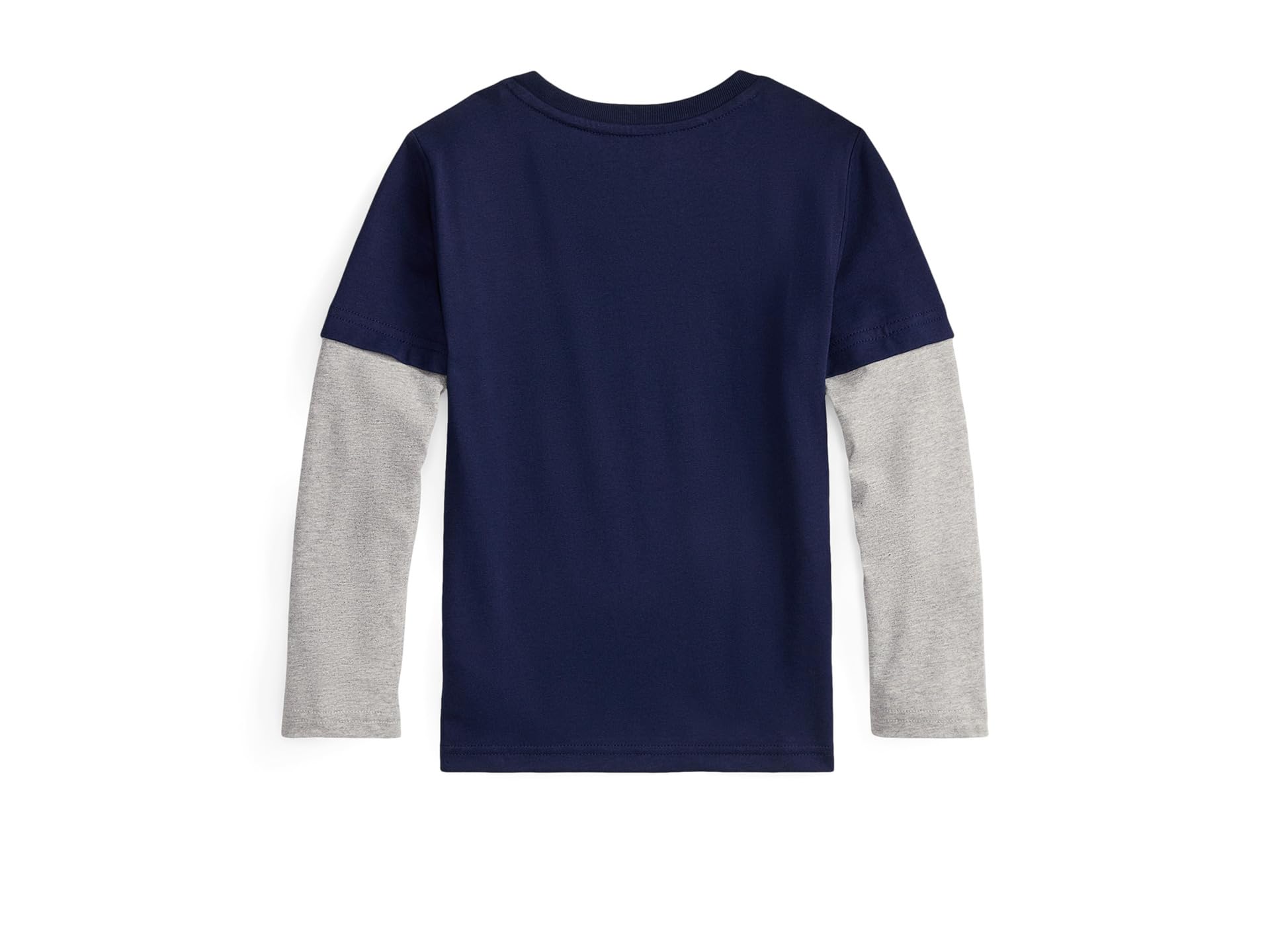 Футболка Polo Ralph Lauren Kids Logo Cotton Layered-Effect Tee, цвет Refined Navy — фото 2