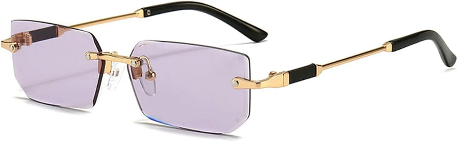 

Солнцезащитные очки COTIA без оправы, прямоугольной формы, для женщин и мужчин, модные, популярные, небольшие, квадратные, без оправы, летние, для путешествий, Purple