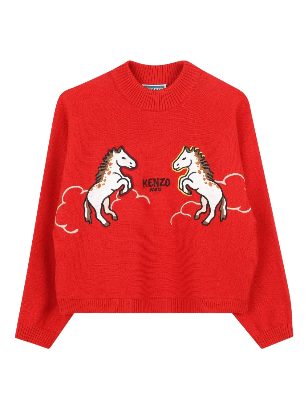 

Топ с изображением лошади Kenzo Kids, красный